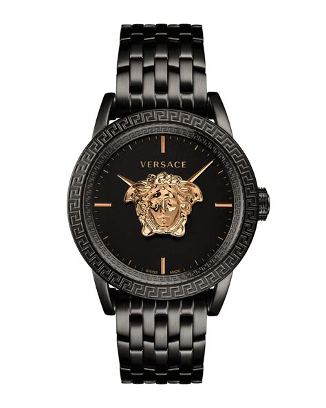 versace gold and silver watch|black and Gold Versace watch.